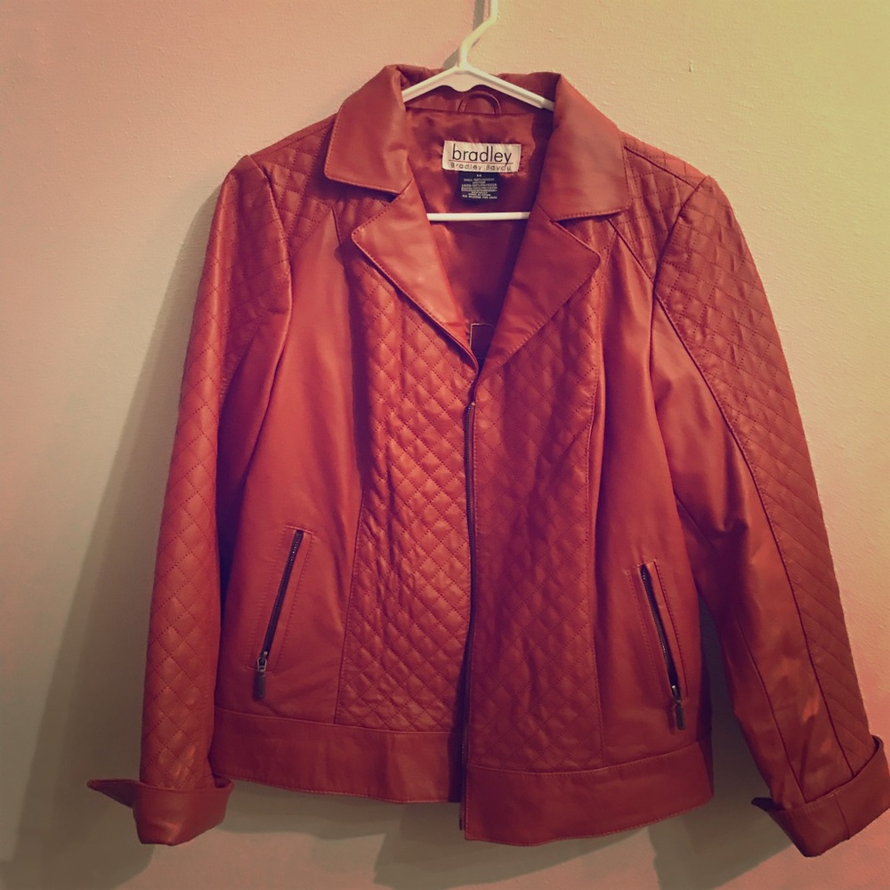 Bradley Bayou 🦊 Orangish-Brown Leather Jacket